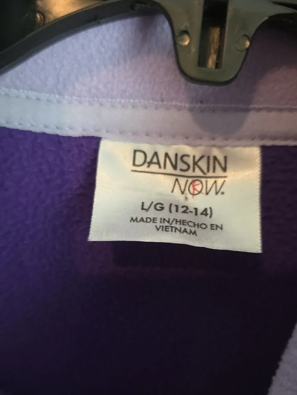 Danskin Purple Quarter-Zip Pullover Size L